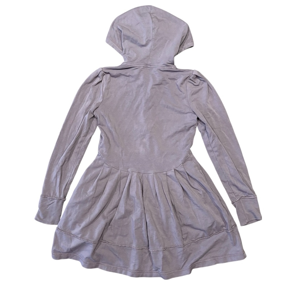 Green Dragon | Purple Stretchy Full Zip Boho Lagenlook Babydoll Hoodie - Picture 5 of 6